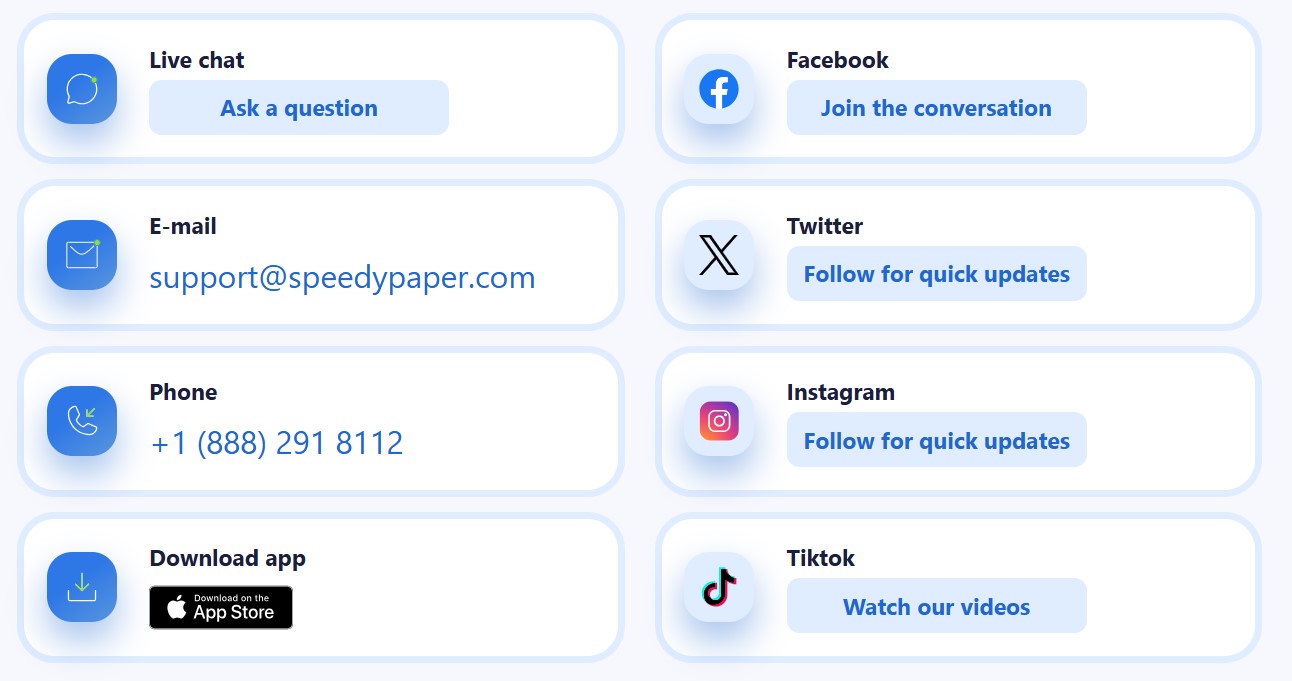 SpeedyPaper contacts