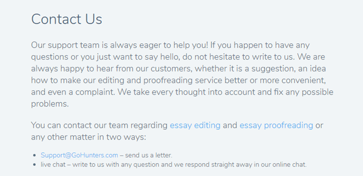 GoHunters.com customer support