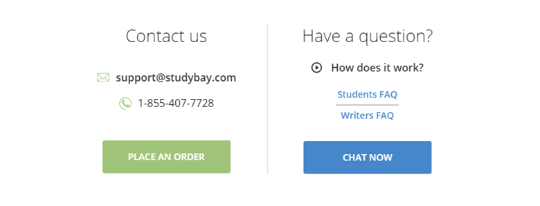 StudyBay.com customer service