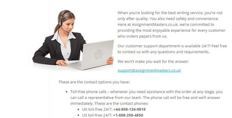 AssignmentMasters.co.uk customer service