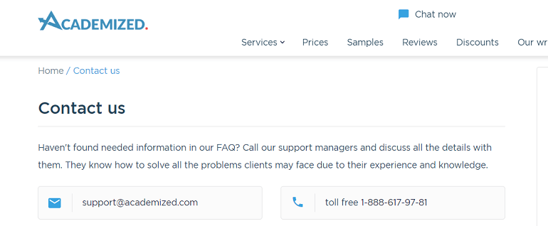 academized.com customer service