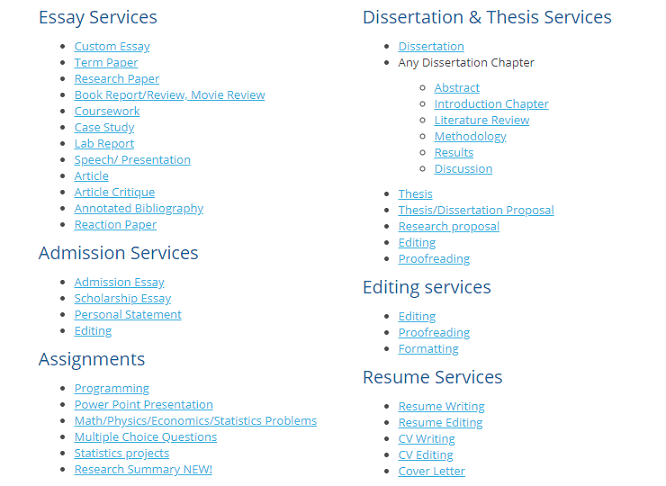bestassignmentwritingservice.com services
