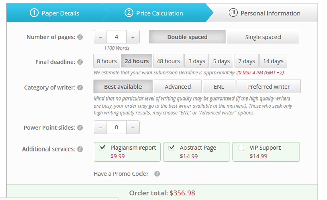 essayoneday.com price calculation