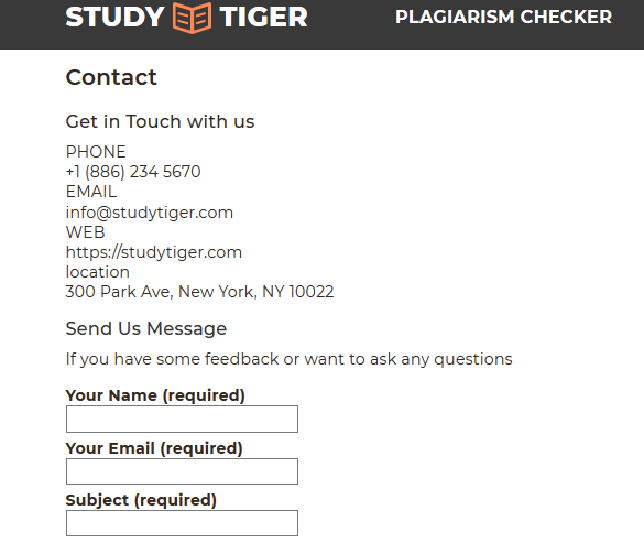 studytiger.com customer service