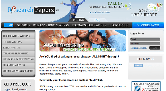 researchpaperz.net website