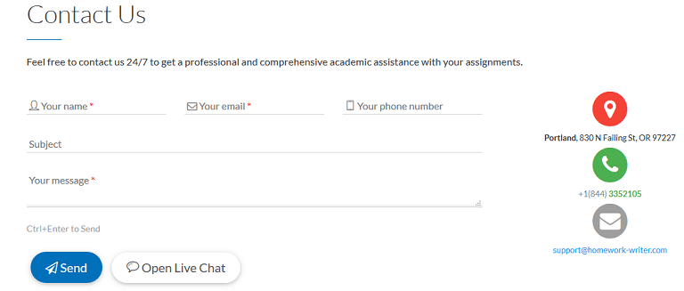 homework-writer.com customer service