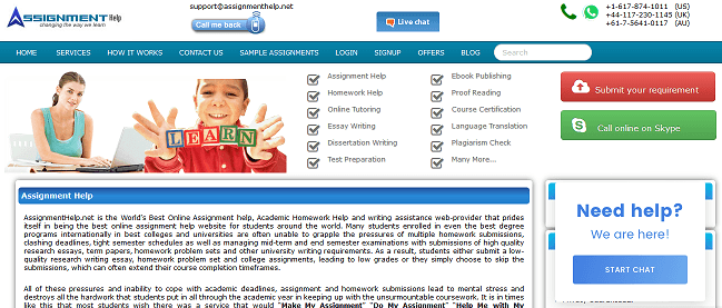 assignmenthelp.net website