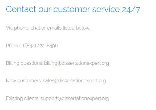 dissertationexpert.org customer service